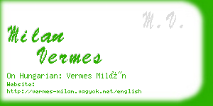 milan vermes business card